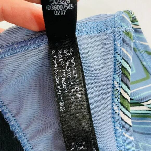 Victoria's Secret Sport Bra Strappy Blue Geometric Pattern Women Medium - Picture 5 of 6